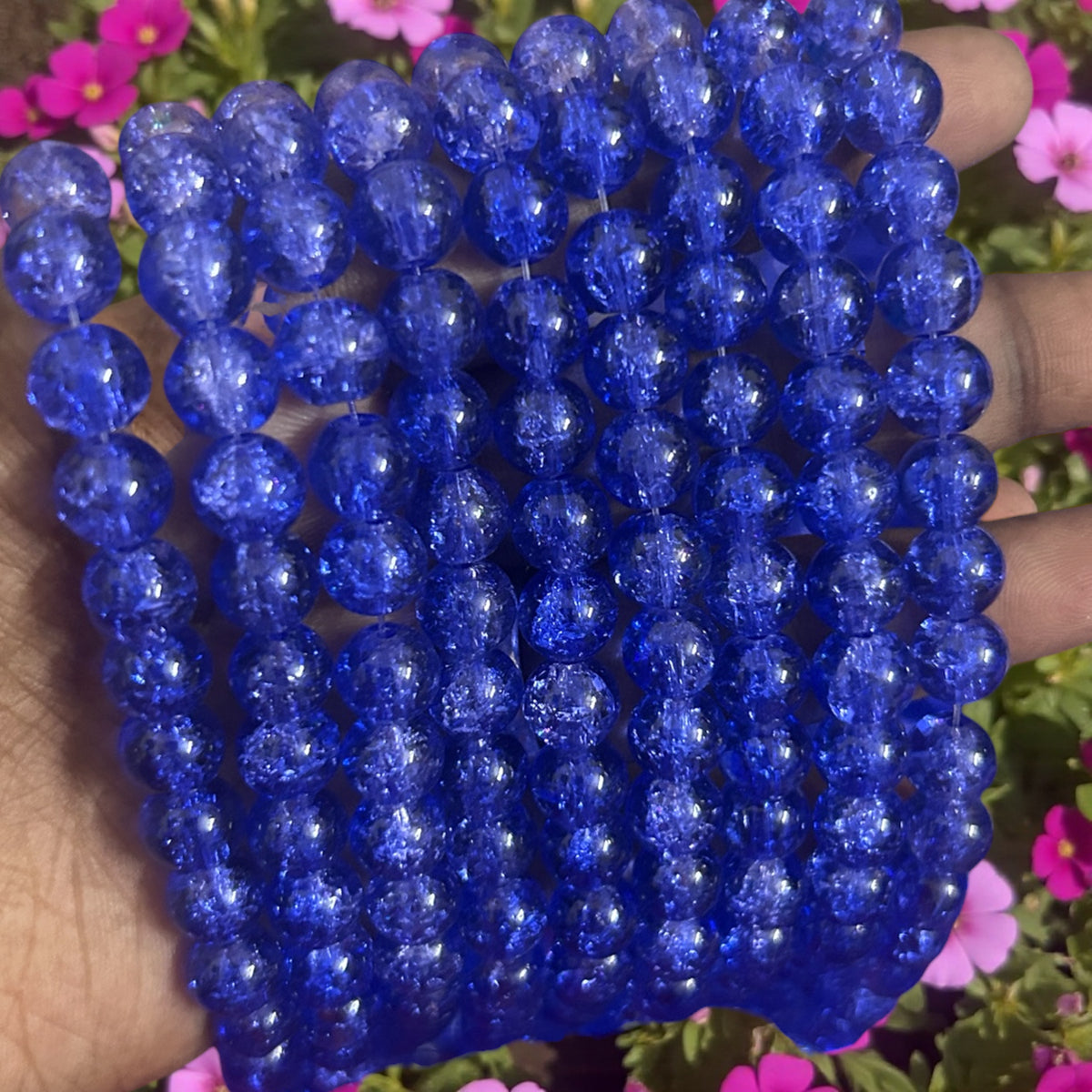 Crackle Beads 8mm - Dark blue