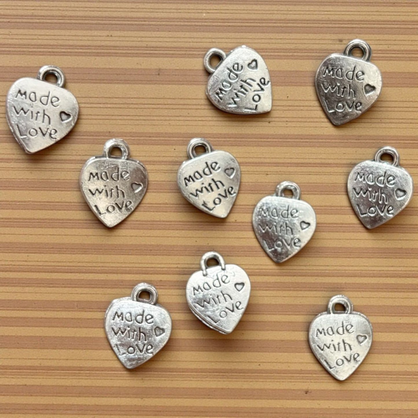Trending Made with Love Metal Charms (Pack of 10pcs)