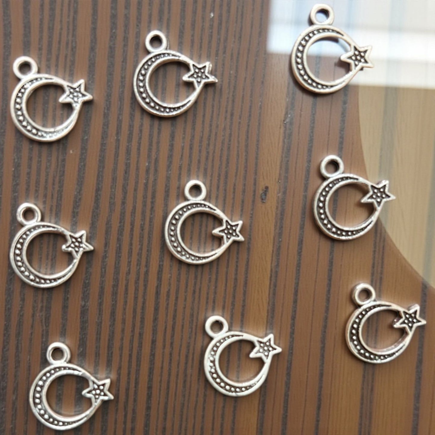 Small Moon Star Charms (Pack of 10pcs)