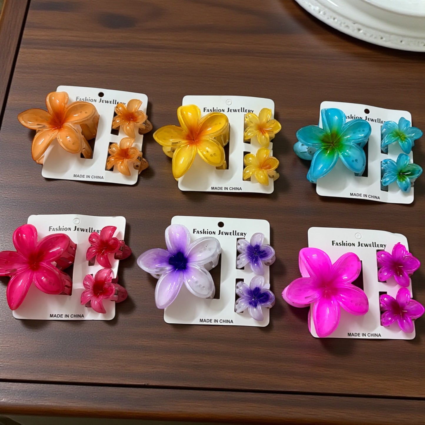 Multicolor Daisy Combo Korean Hair Clips (Big + Small) 18 Pcs - JHKC100076