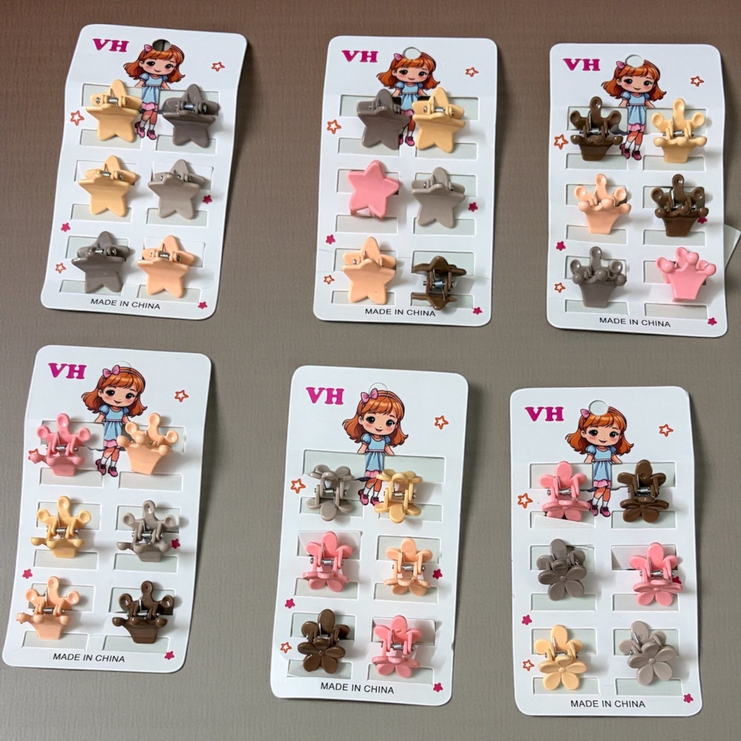 Kids Korean Hair Claw Clips (6 Set) - Pack of 36 Pcs JHKC100089