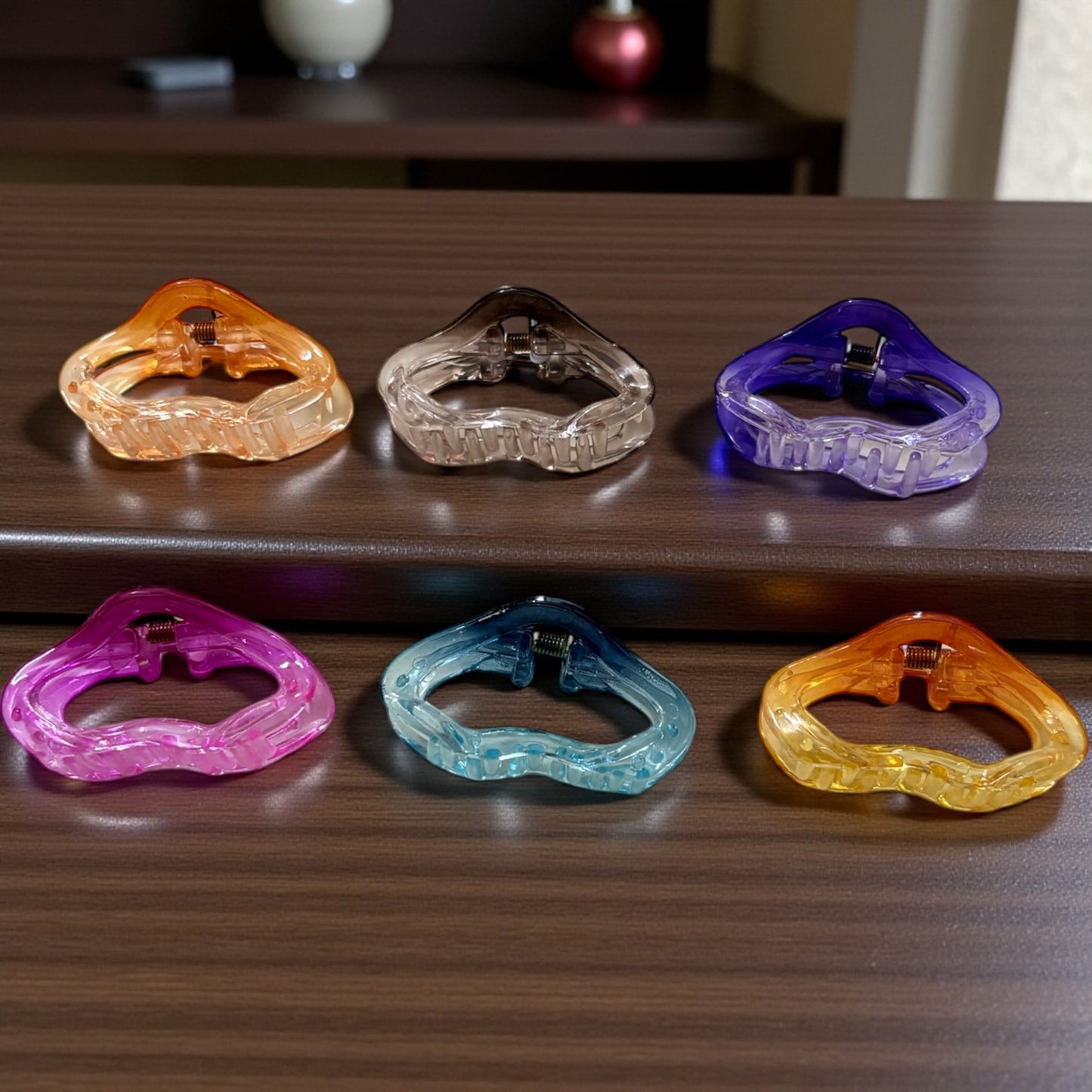 Curve Glossy Korean Hair Clips Medium (Pack of 6 pcs) JHKC100198