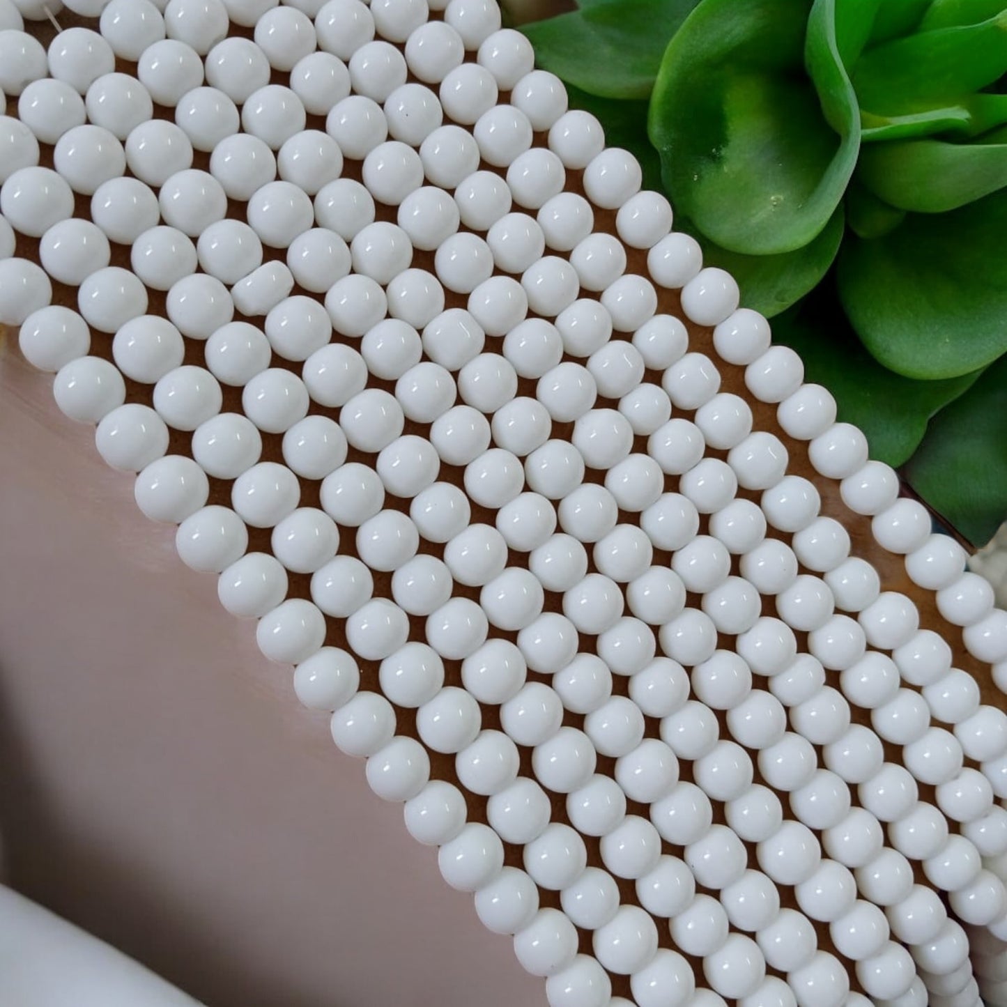 Milky White Jelly Beads 8mm