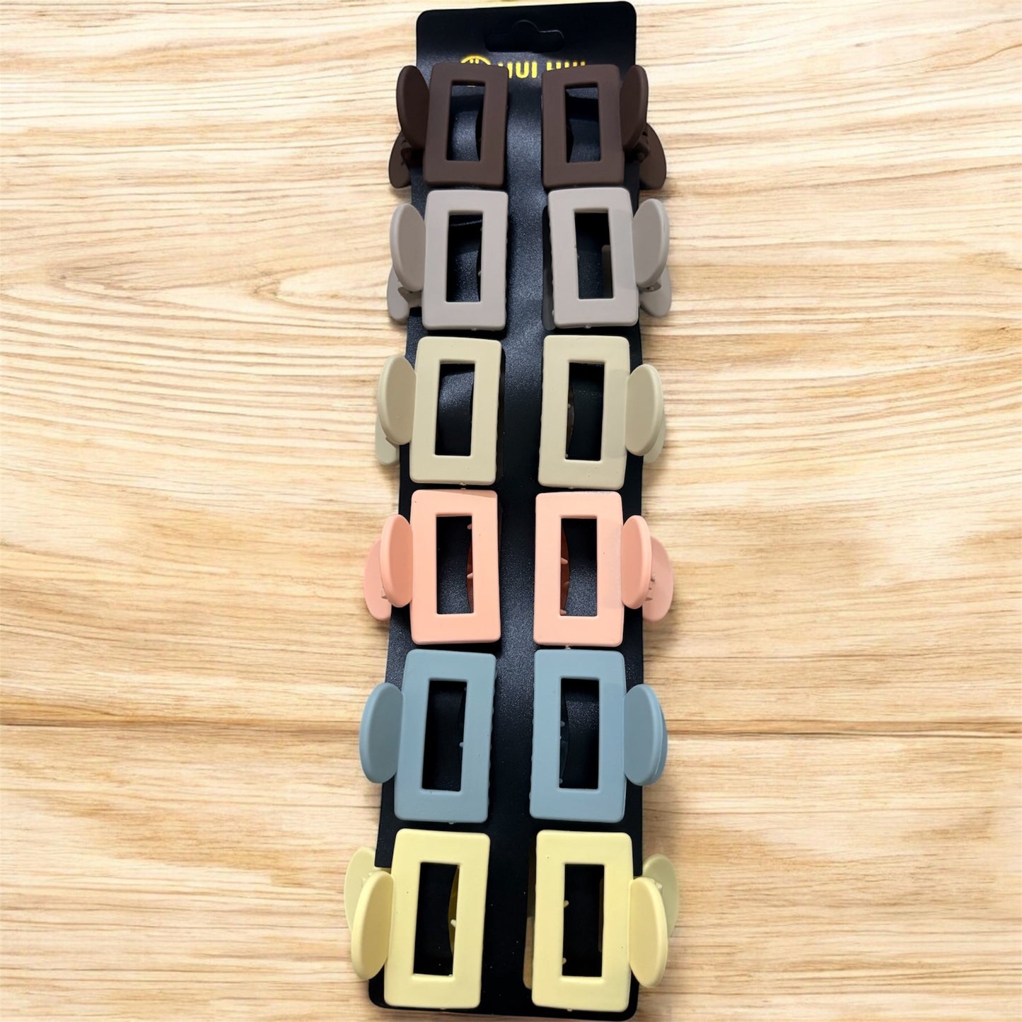 Rectangle Matte Korean Hair Clips (Pack of 12 pcs) JHKC100268 (Medium)