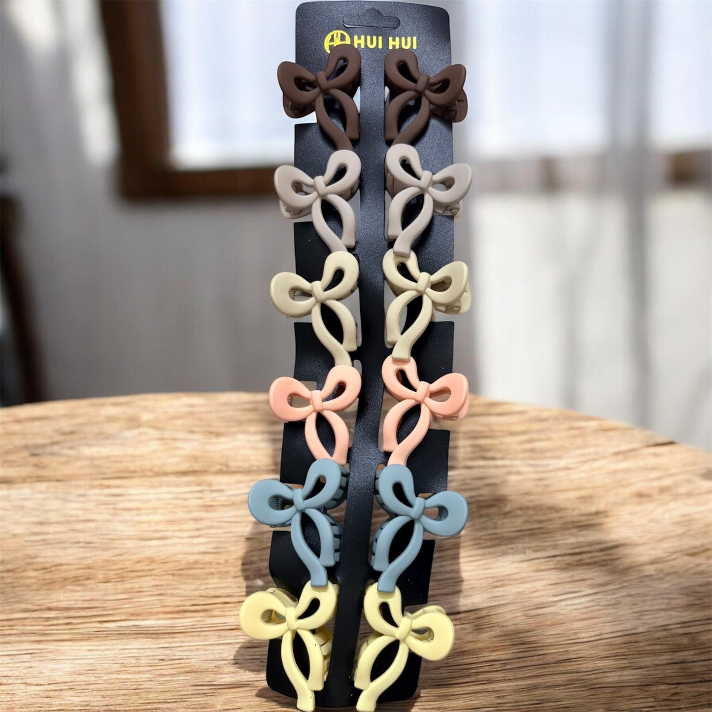 Bow Matte Korean Hair Clips (Pack of 12 pcs) JHKC100269 (Medium)