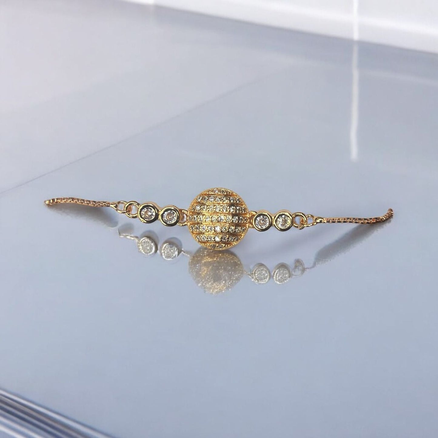 Fancy Stone Bracelet with Adjustable Chain #4
