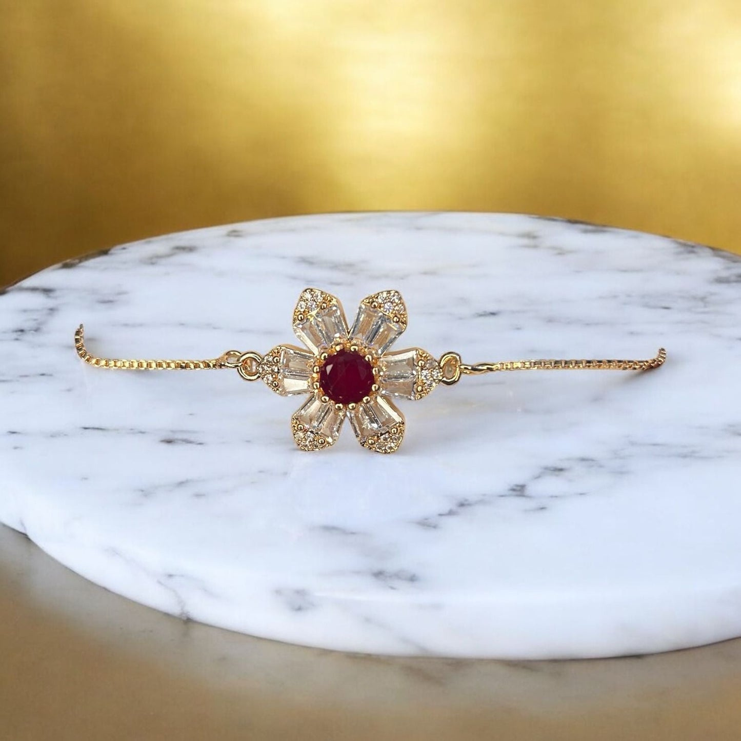 Fancy Stone Bracelet with Adjustable Chain #15