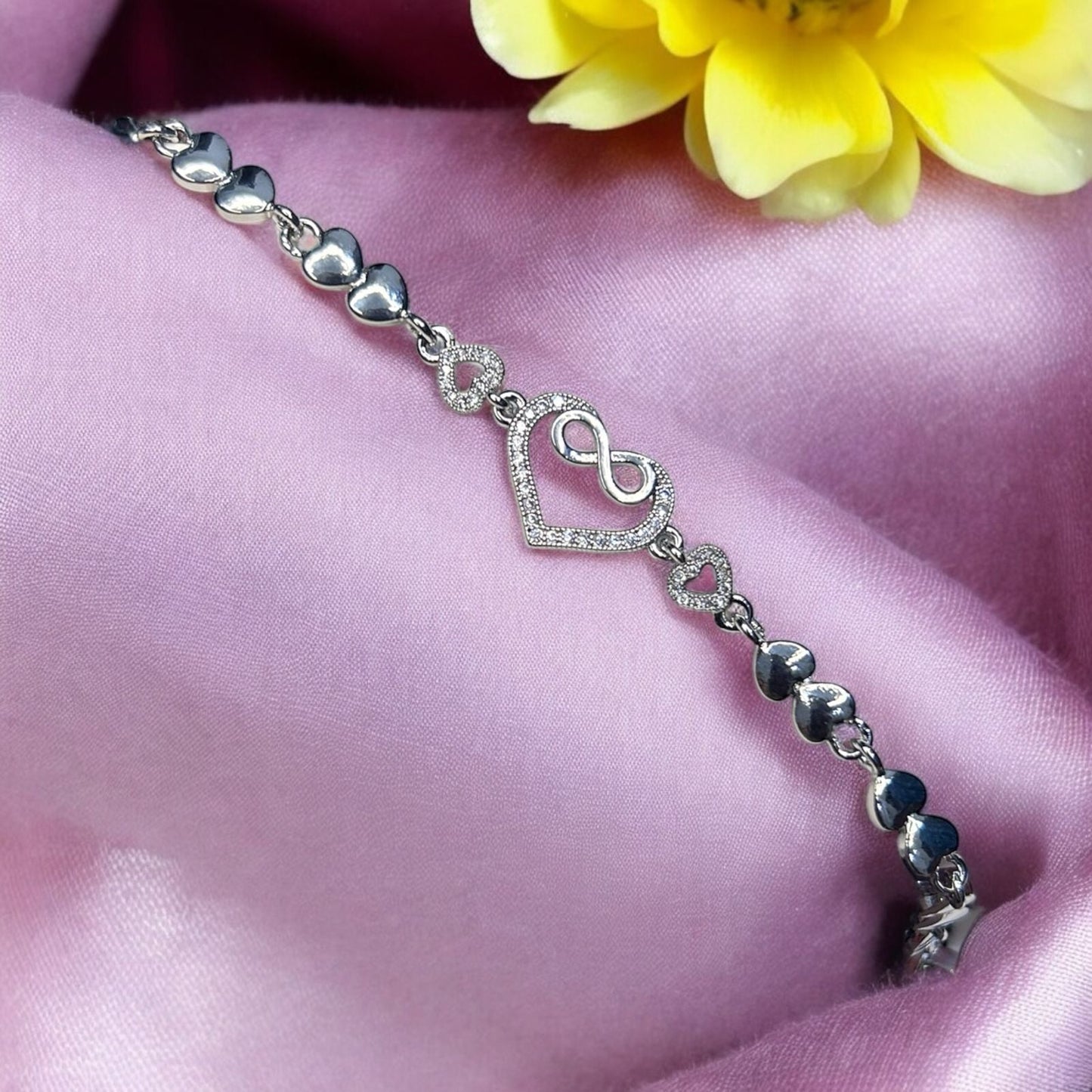 Luxury Silver Plated AD Studded Adjustable Fancy Bracelet #4