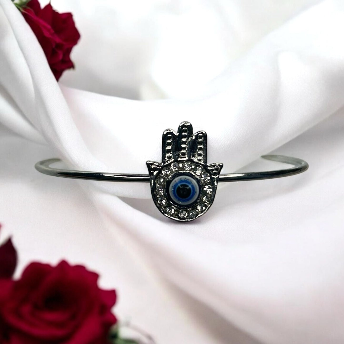 Silver Plated Fancy Evil Eye Stone Bracelet #2