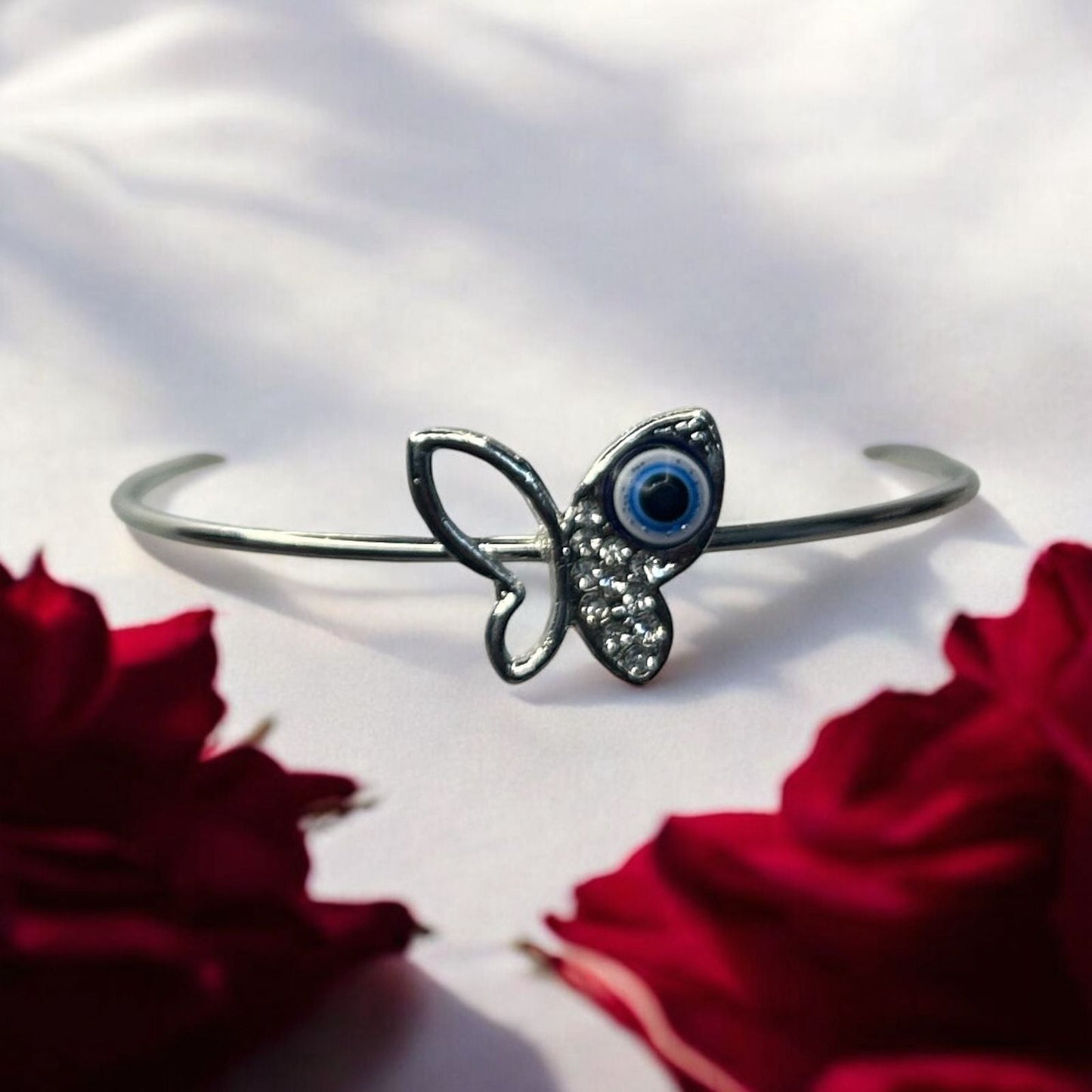 Silver Plated Fancy Evil Eye Stone Bracelet #5