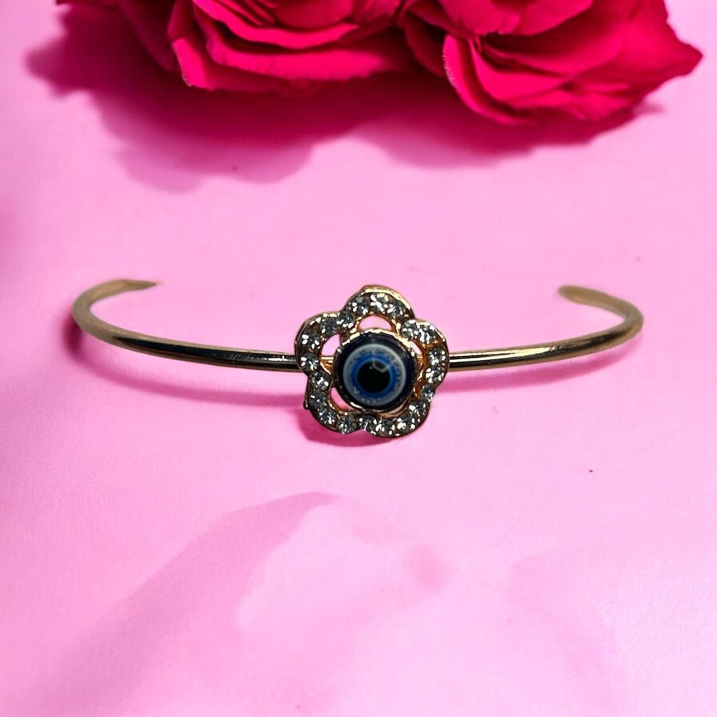 Rose Gold Plated Fancy Evil Eye Stone Bracelet #1