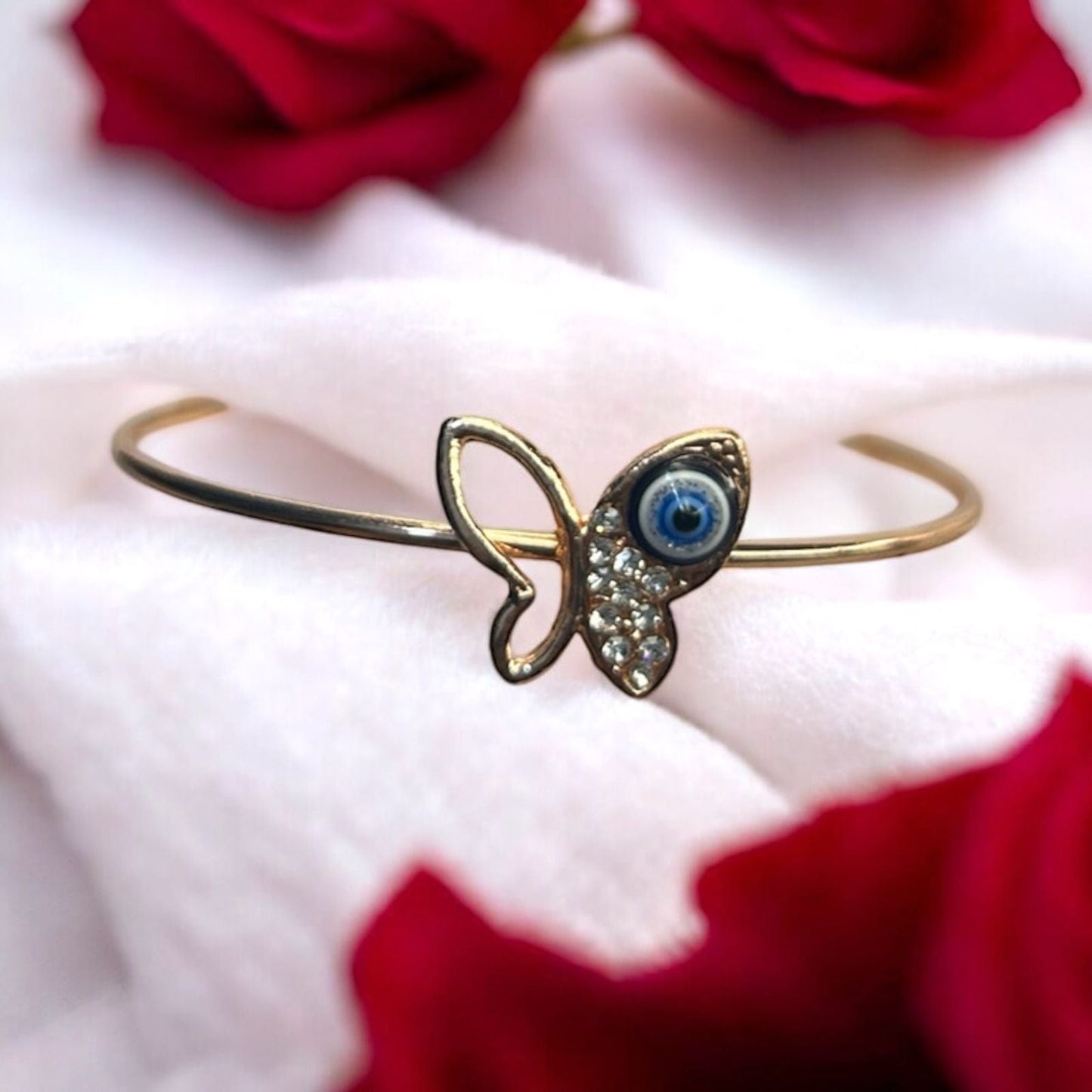 Rose Gold Plated Fancy Evil Eye Stone Bracelet #6