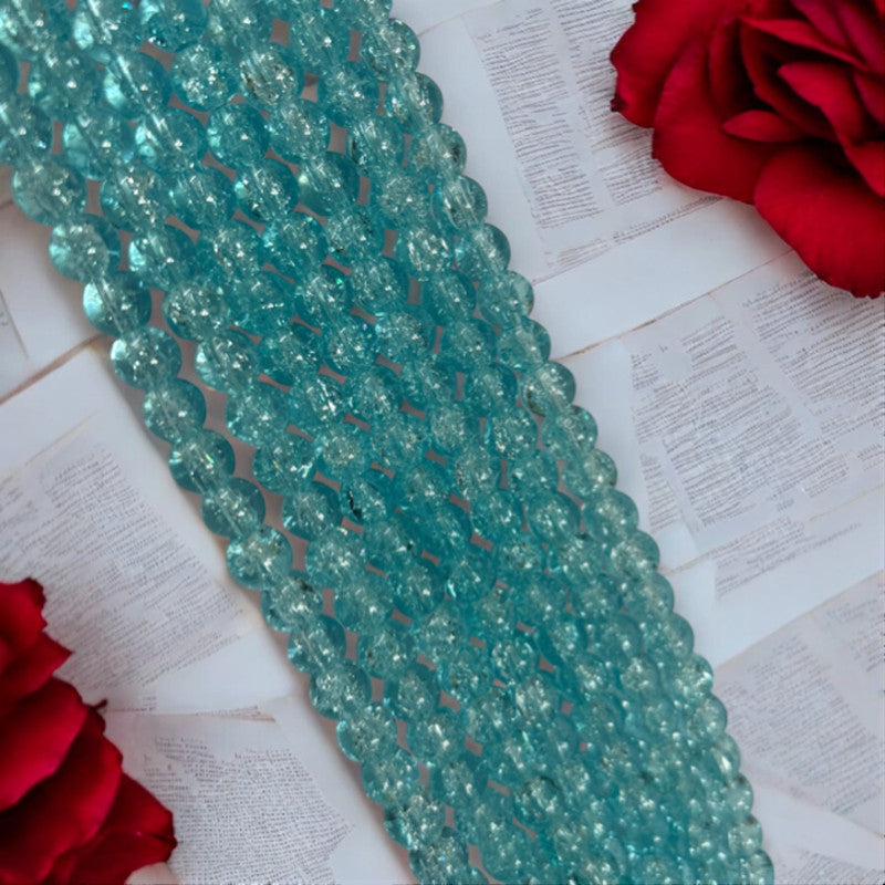 Crackle Beads 8mm - Light Blue