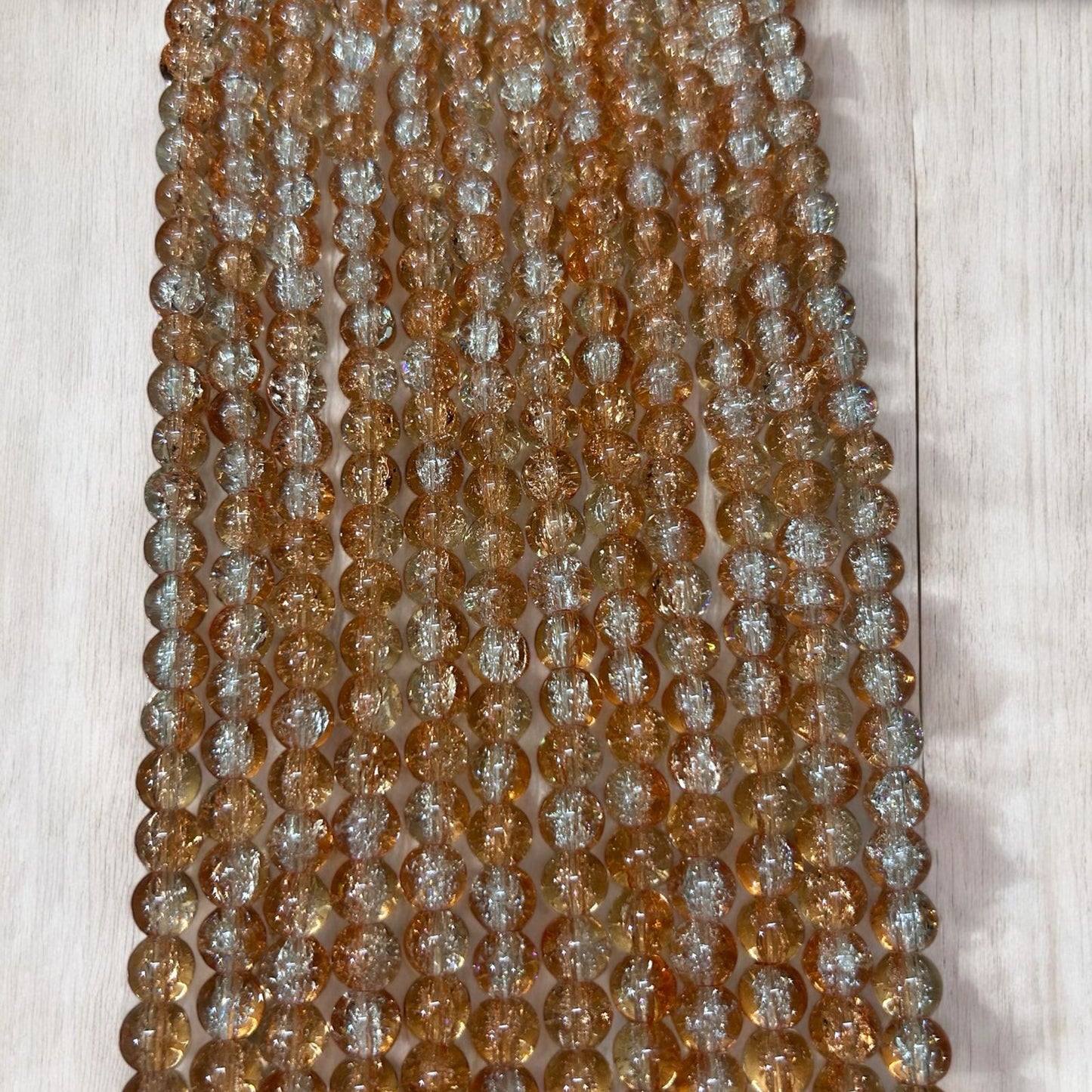 Crackle Beads 8mm - Orange & White