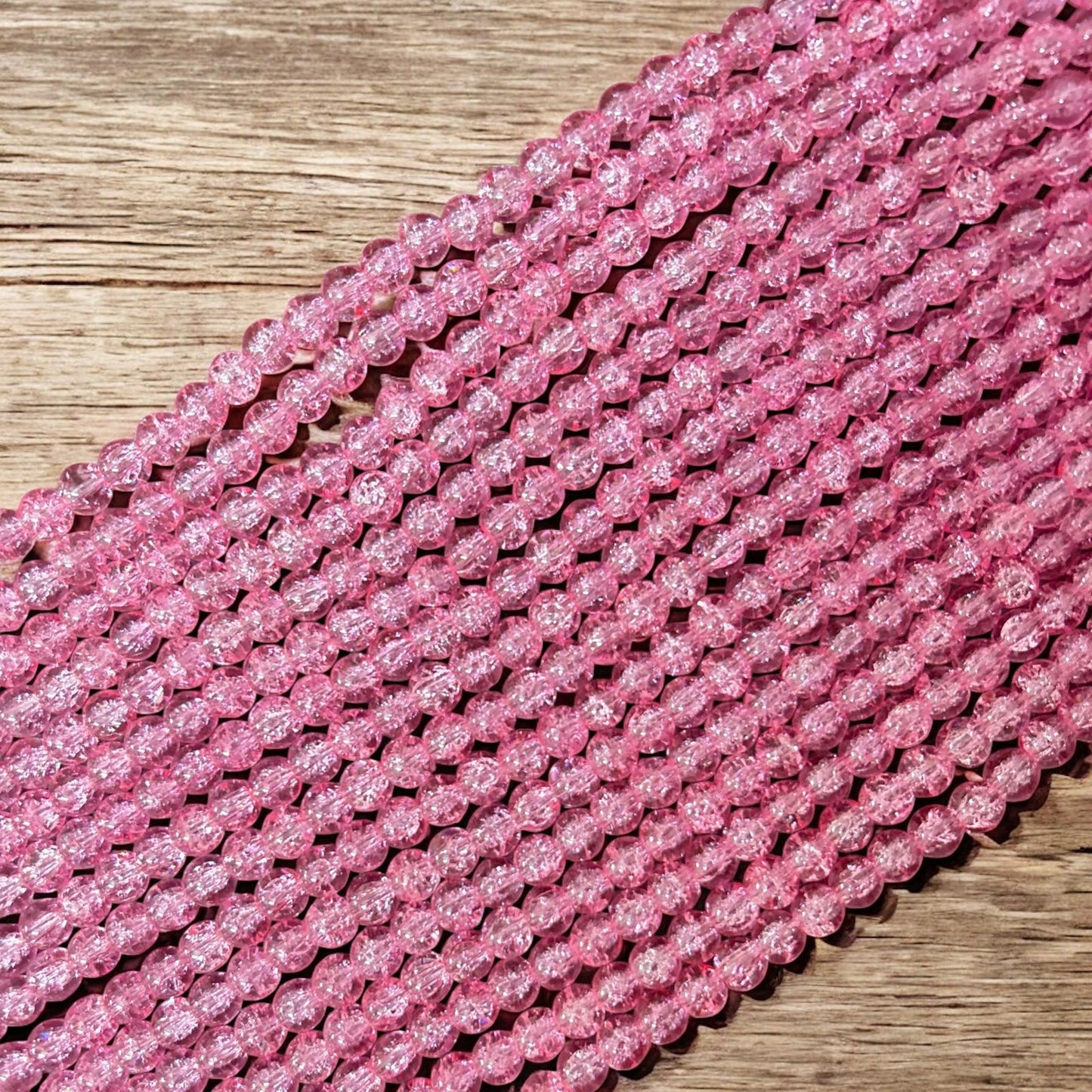 Crackle Beads 8mm - Onion Pink