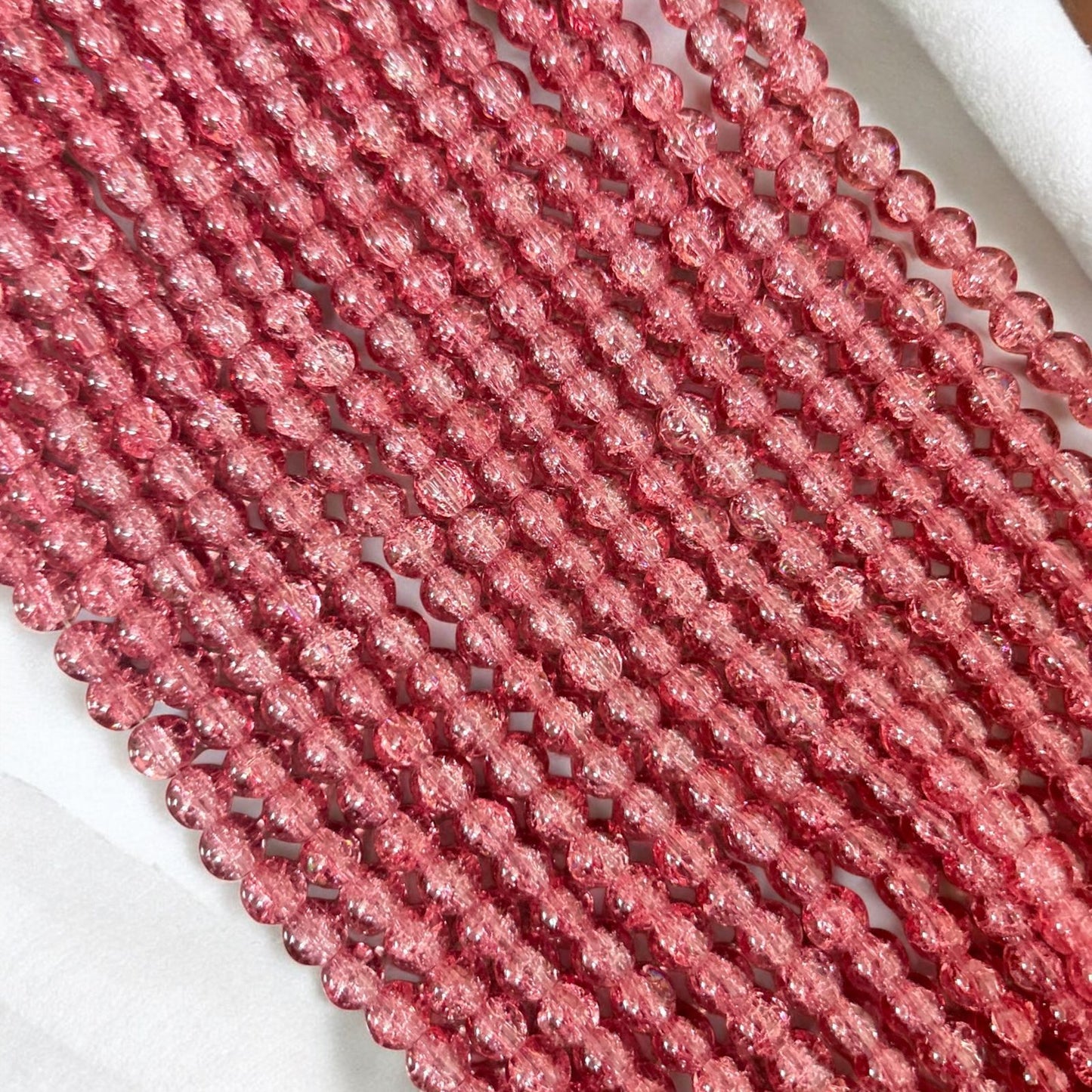 Crackle Beads 8mm - Dark Onion Pink