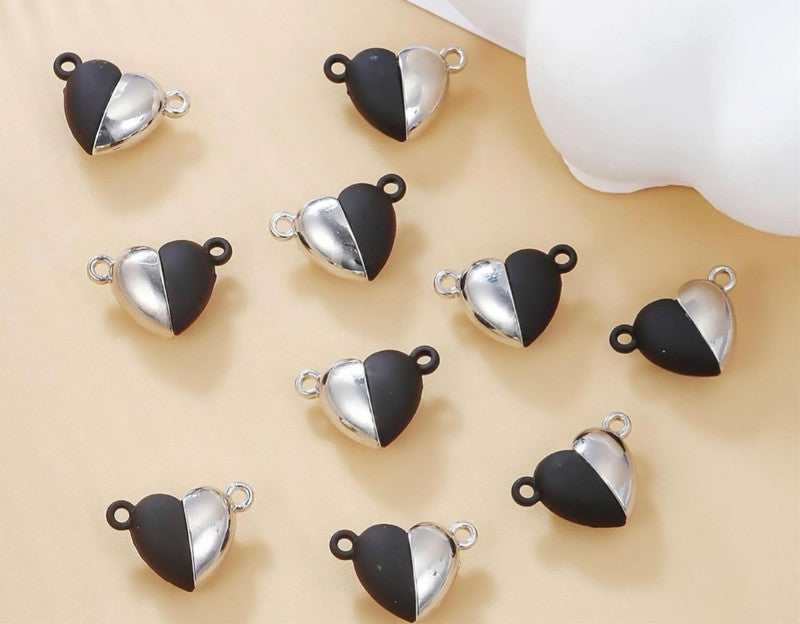 Heart Magnet - Black & Silver