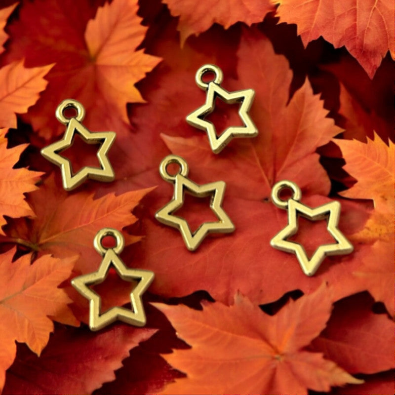 Gold Star Charm 10pcs