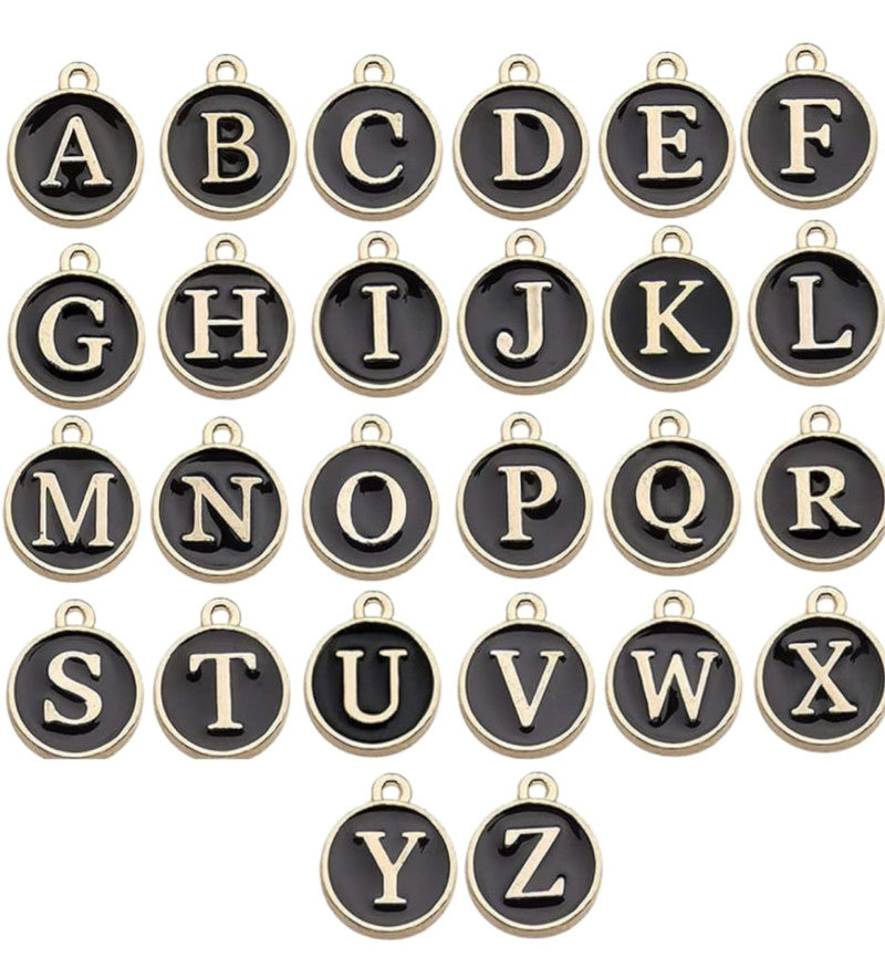Black Alphabet Charm 1PC