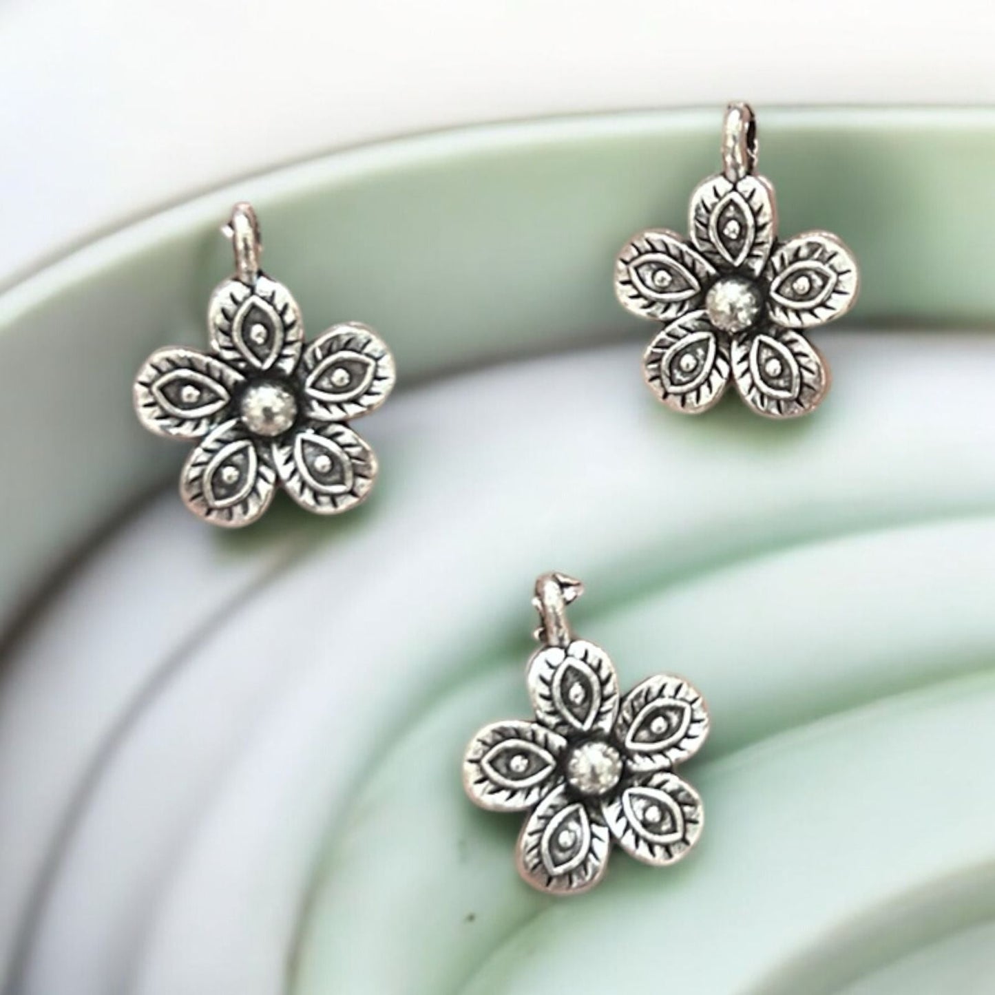 Five Petals Flower Metal Charm