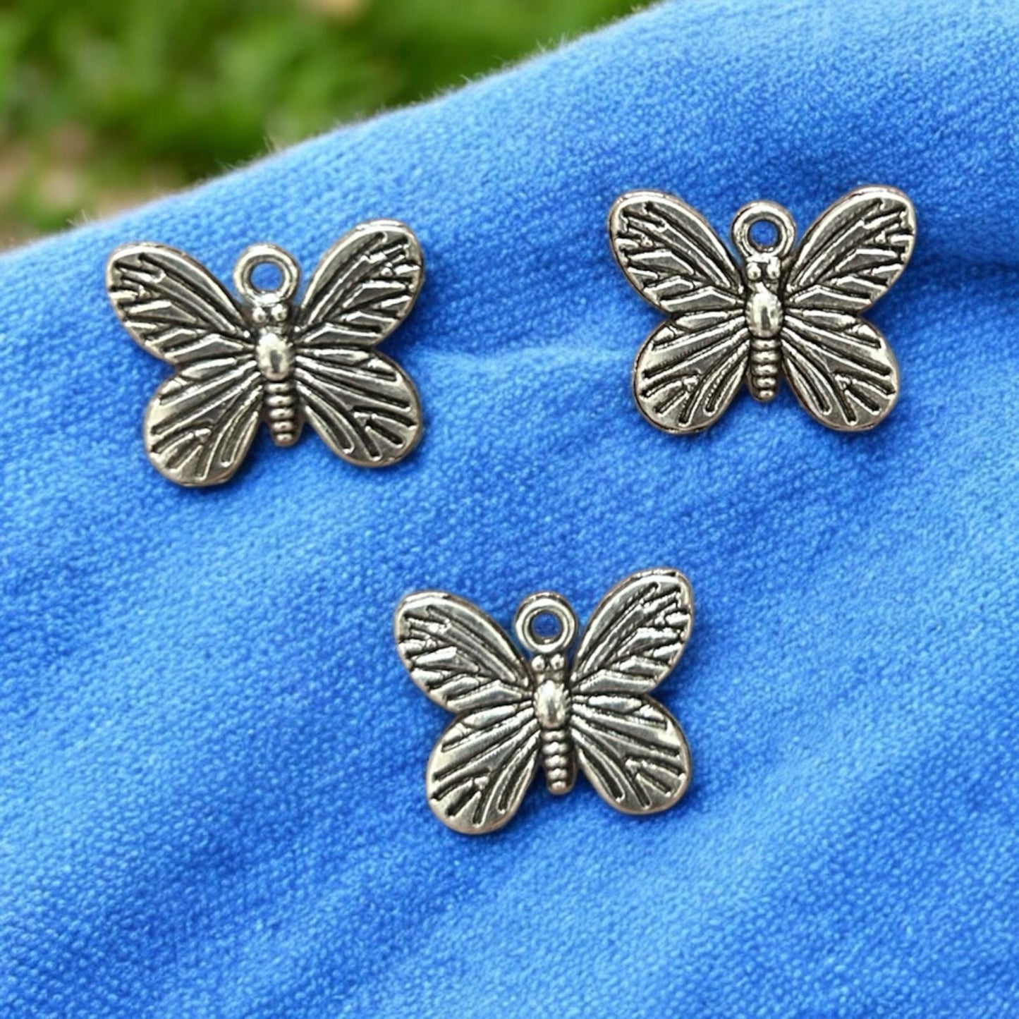 Stripe Layer Butterfly Metal Charm