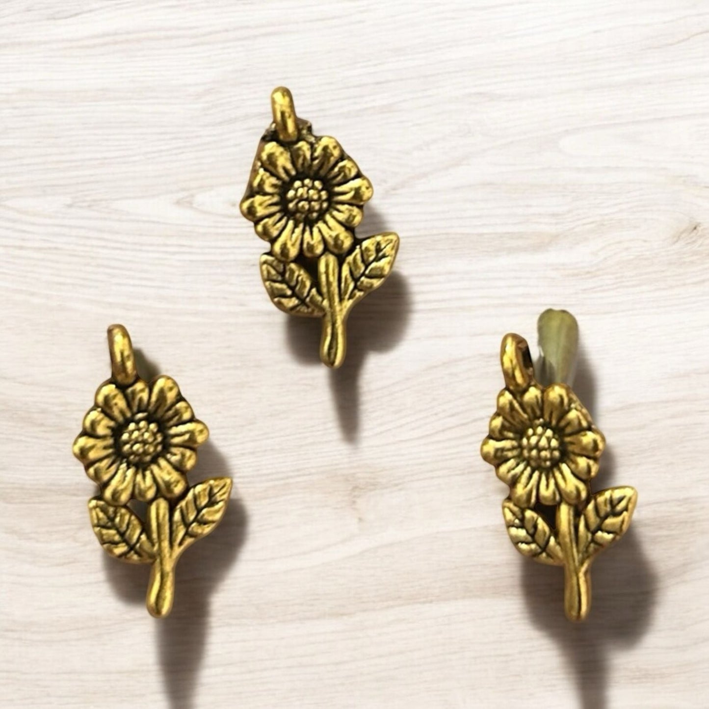 Sunflower Metal Charm