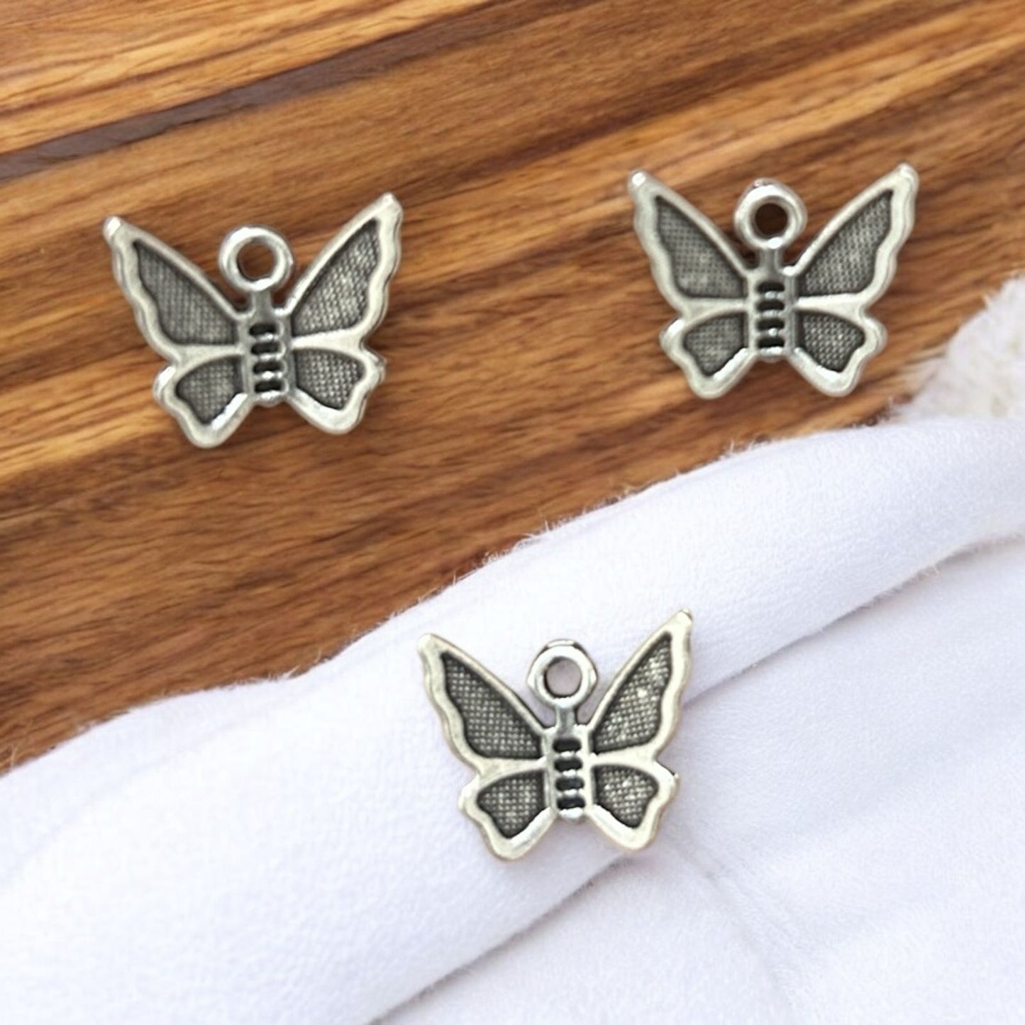 Knitted Butterfly Metal Charm