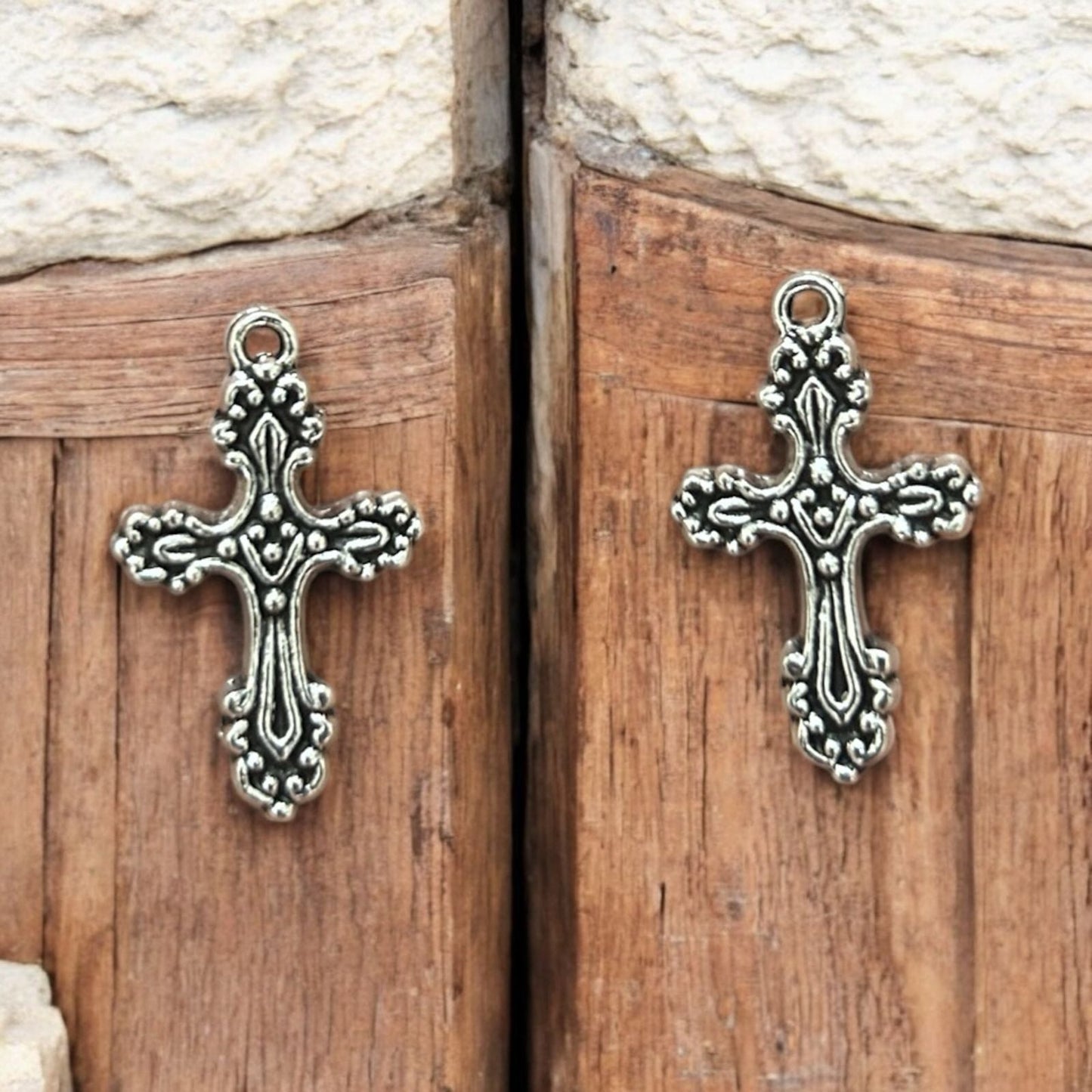 Antique Cross Metal Charm