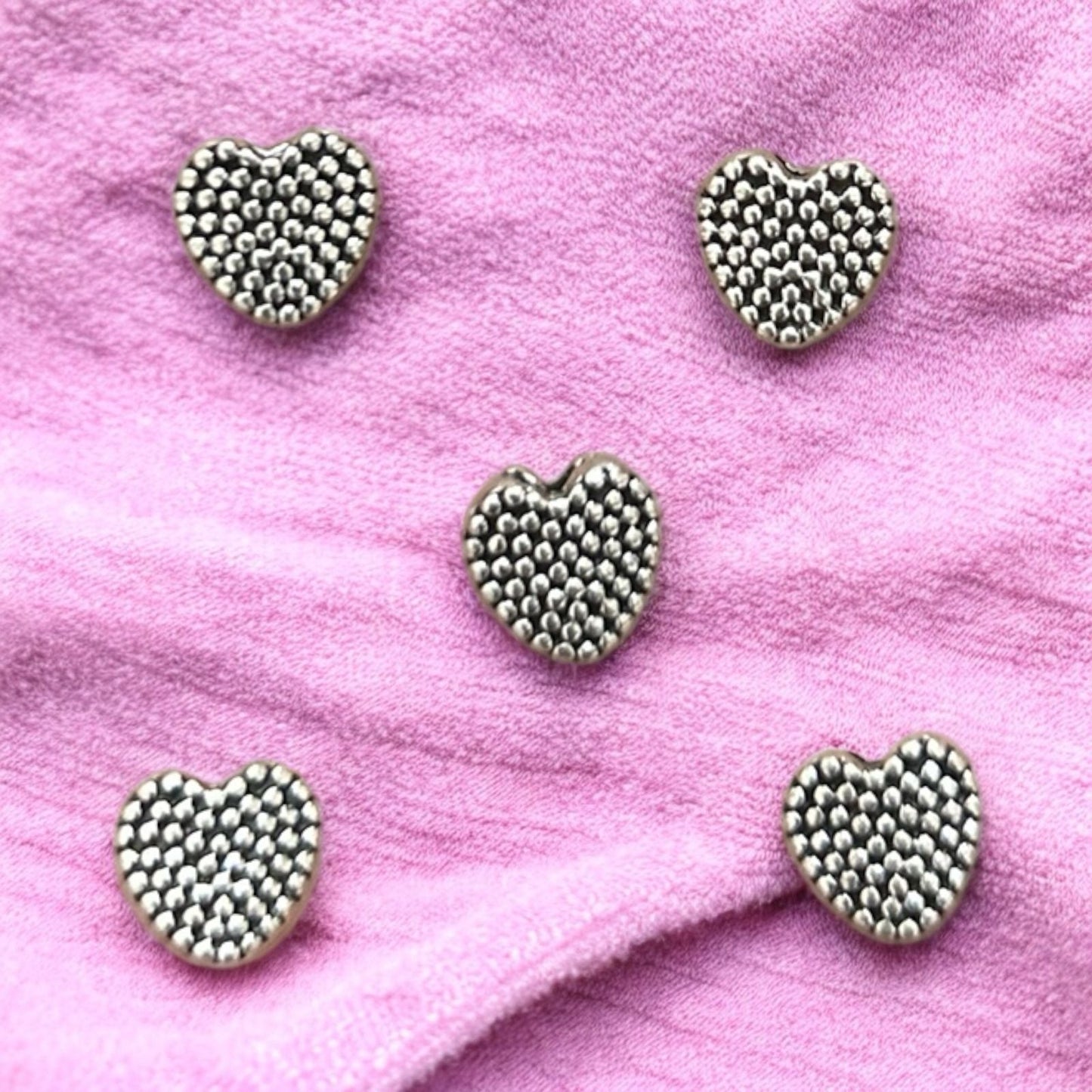 Dotted Heart Metal Charm