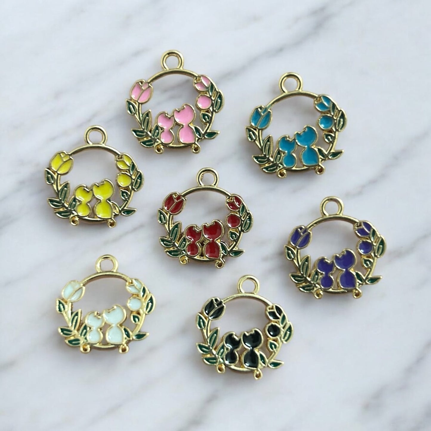 Multicolor Flower Wreath Charm