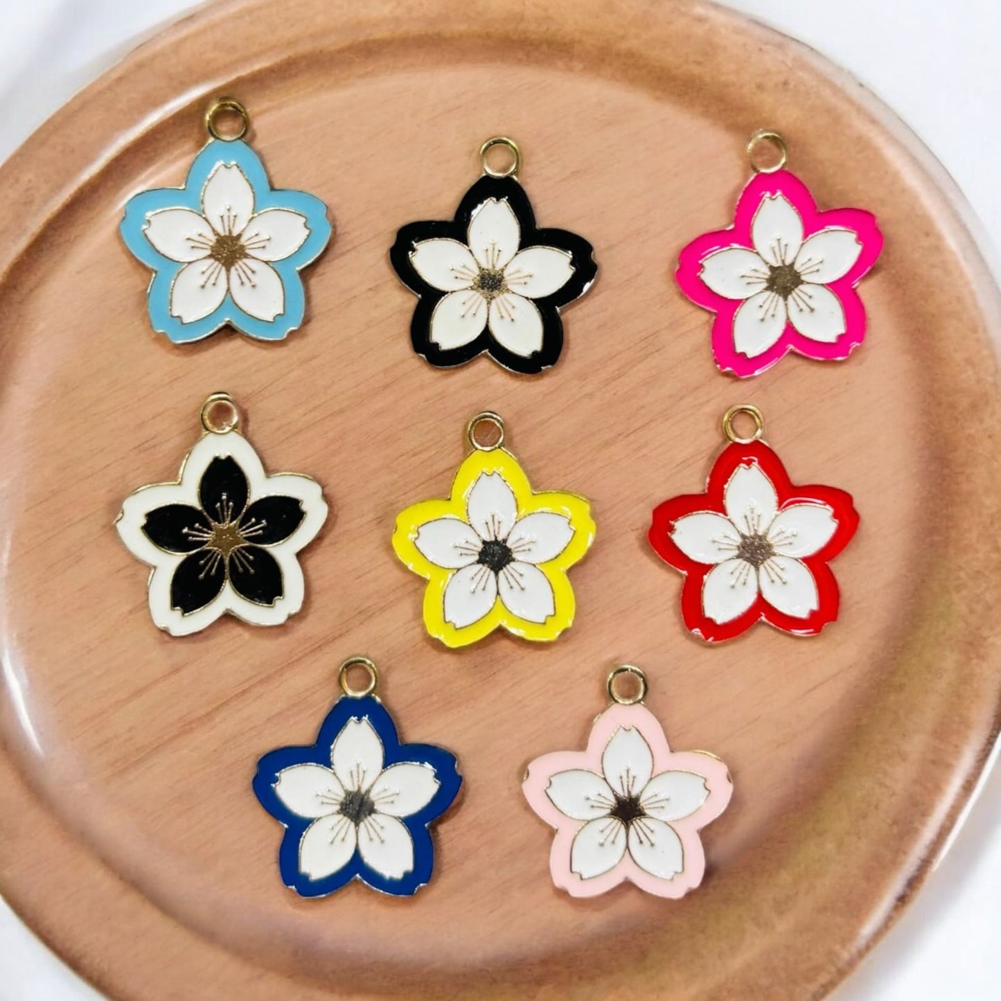 Enamel Cherry Blossom Charm