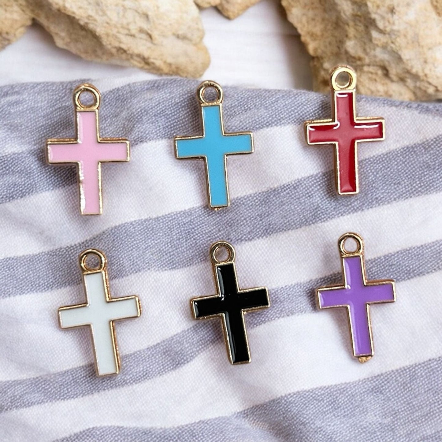 Multicolor Cross Charm (Pack of 10pcs)