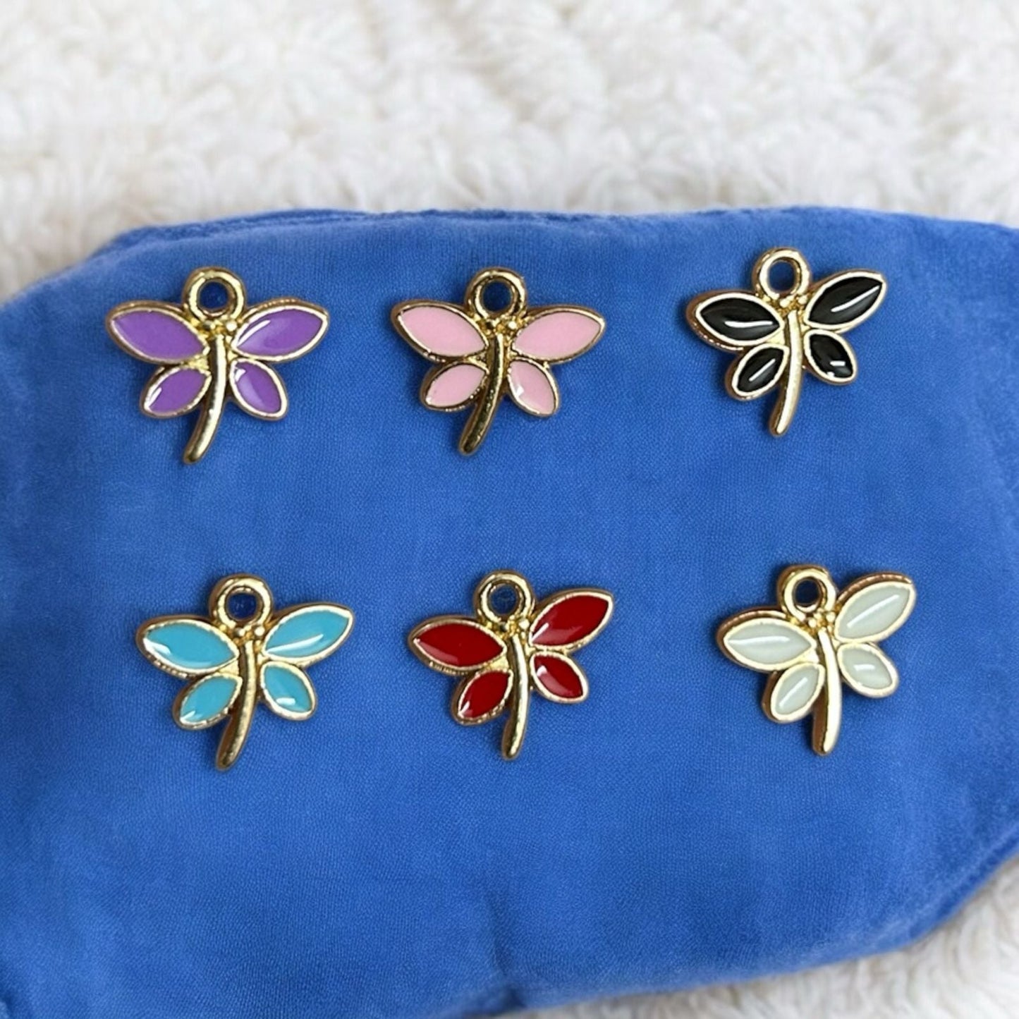 Multicolor Dragon Fly Charm (Pack of 10pcs)