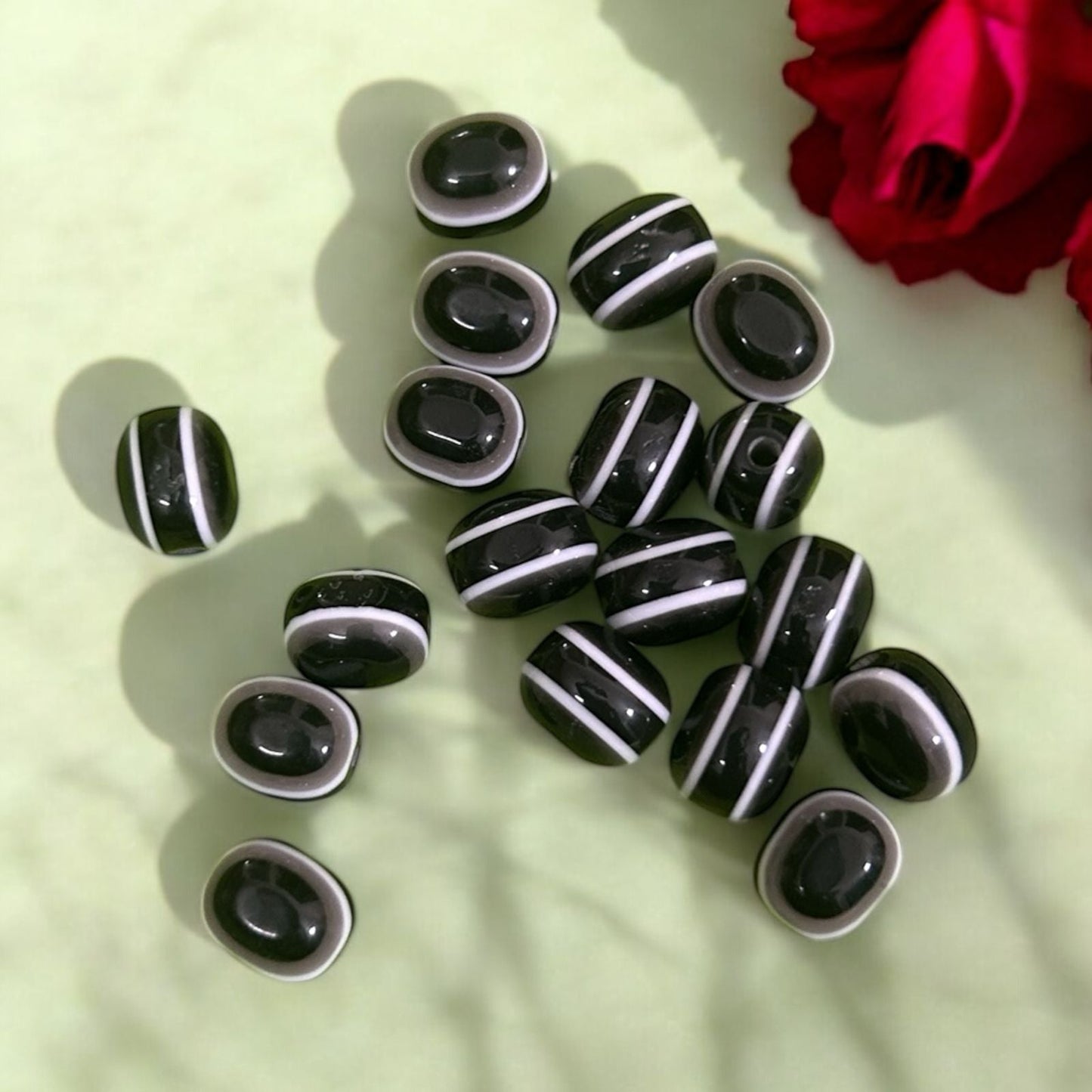 Oval Shape Evil Eye Black 3Pcs