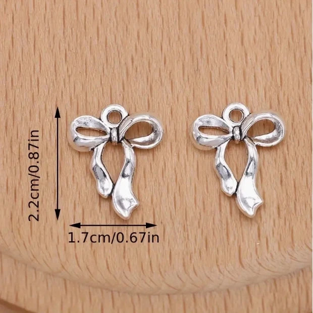 Romantic Stainless Steel Bow Charm - 1pc