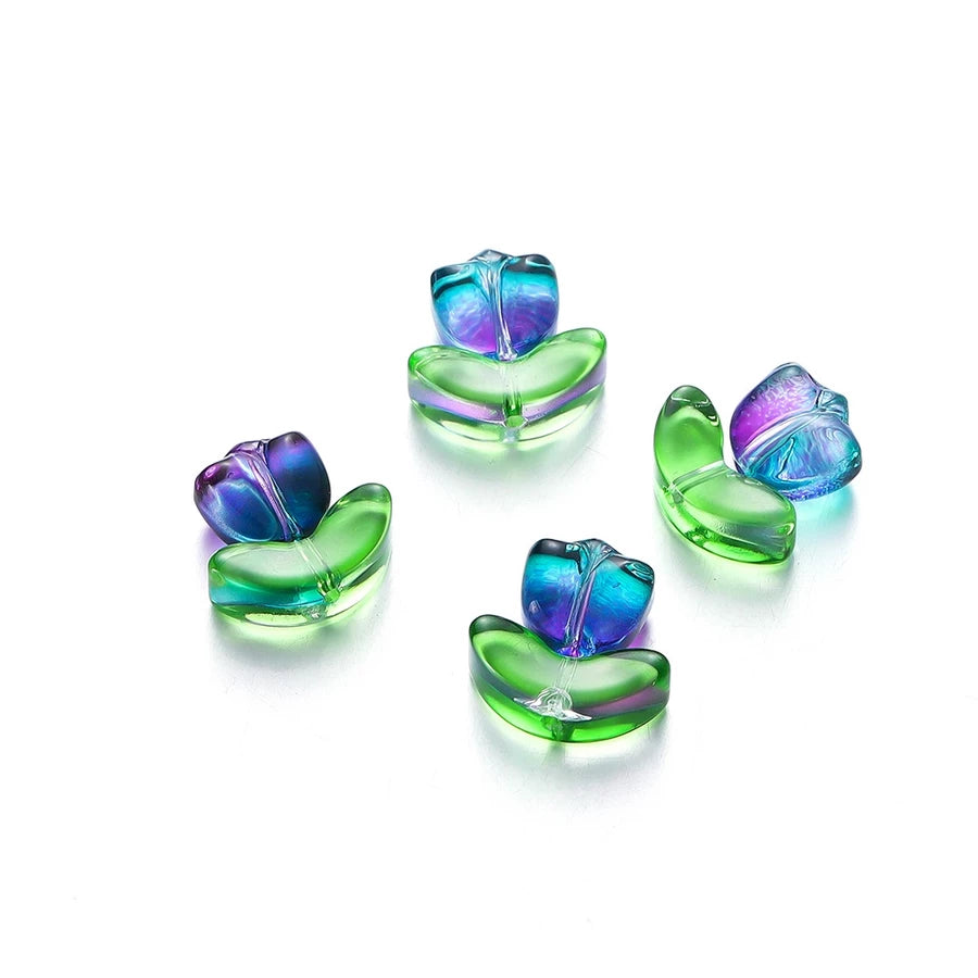 Transparent Glass Tulip Flower Set (1 PC)