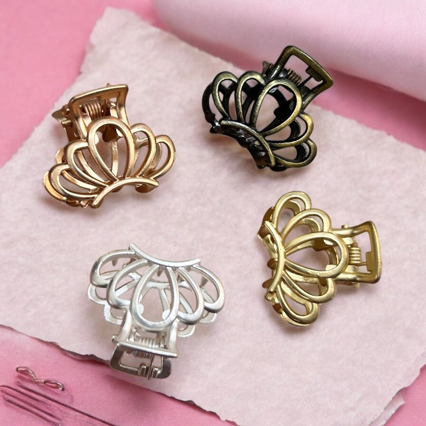 Metal Crown Shape Hair Claw Clips for Women