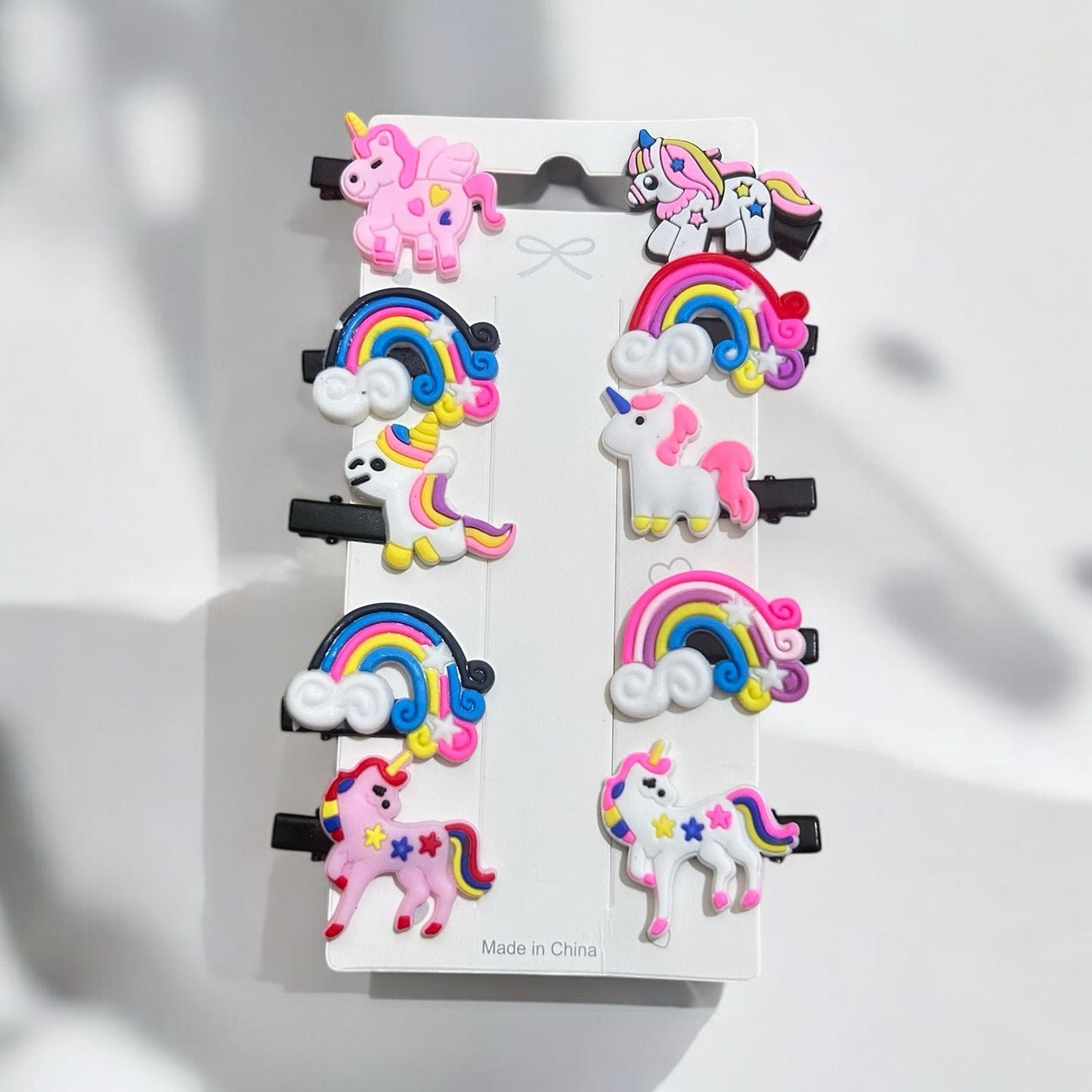 Princess Unicorn Rainbow Mermaids Hair Clips Set for Kids (Pack of 10)