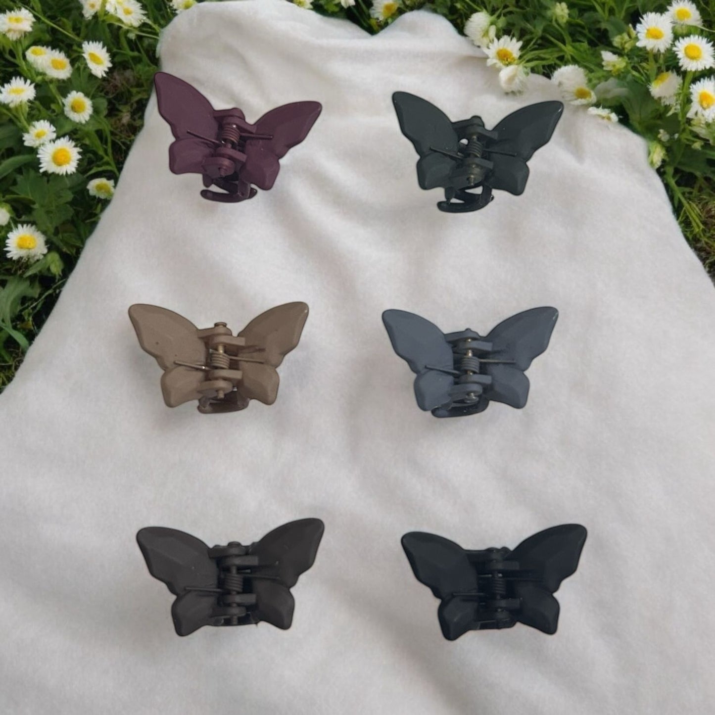 Matte Finish Colorful Butterfly Hair Clip for Women (Pack of 6pcs)