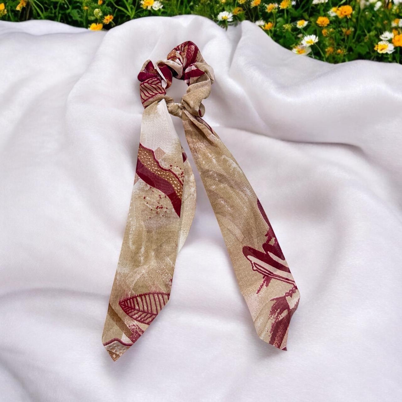 Ribbon Scrunchy Hair Ties for Women - Red