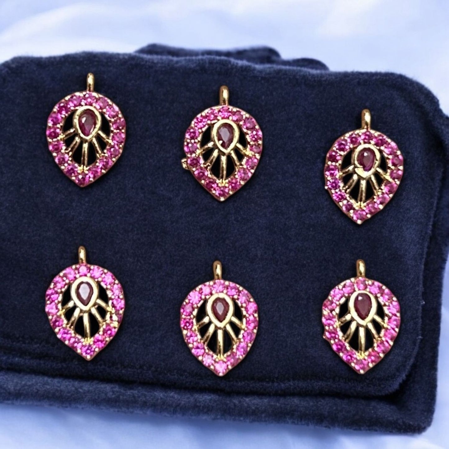 Luxury Pink AD Stone Drop Small Pendant