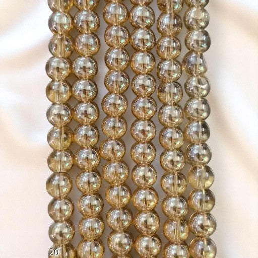 Golden Transparent Jelly Beads 8mm