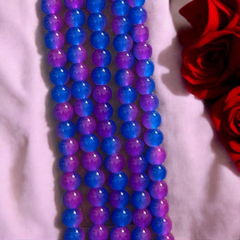 Dual Shade Jelly Beads 8mm - Dark Pink & Blue