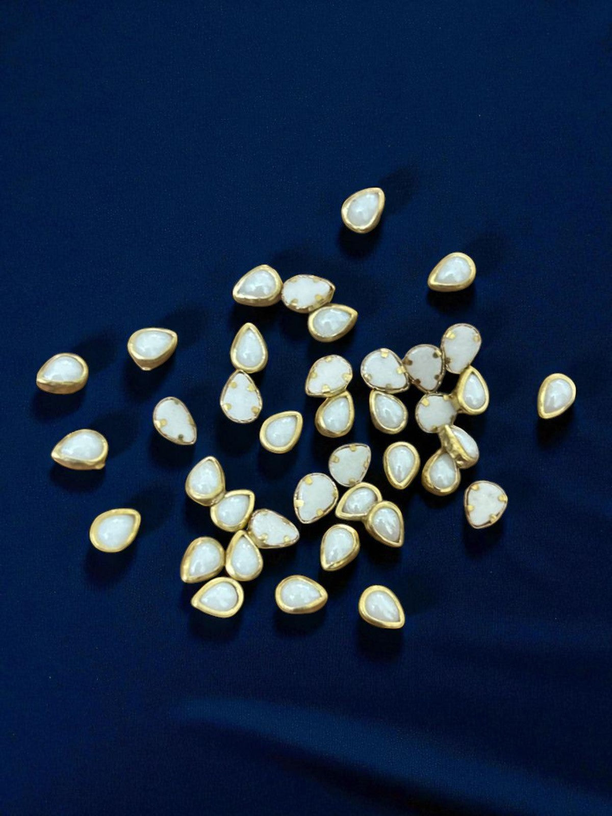 Water Drop White Kundan/Ceramic Stones for Craft, Embroidery and Jewelry Making