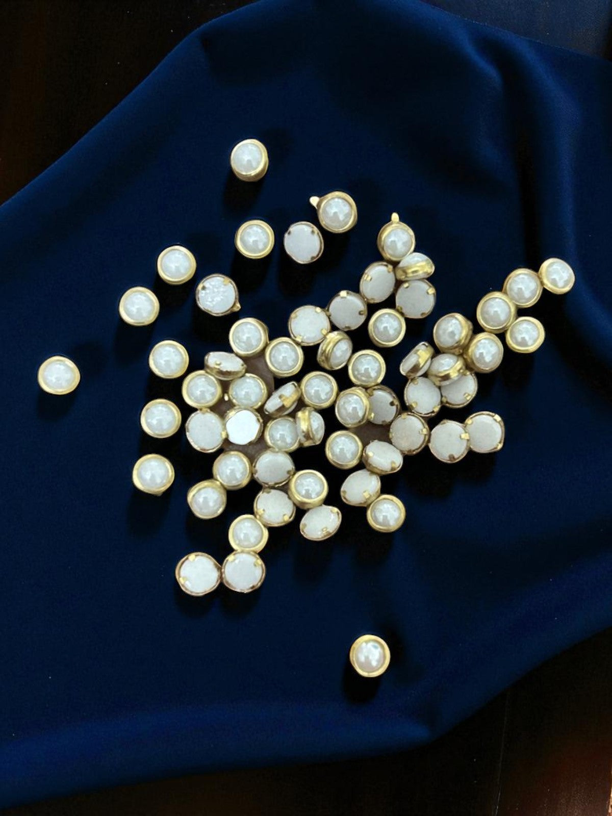 Round White Kundan/Ceramic Stones for Craft, Embroidery and Jewelry Making