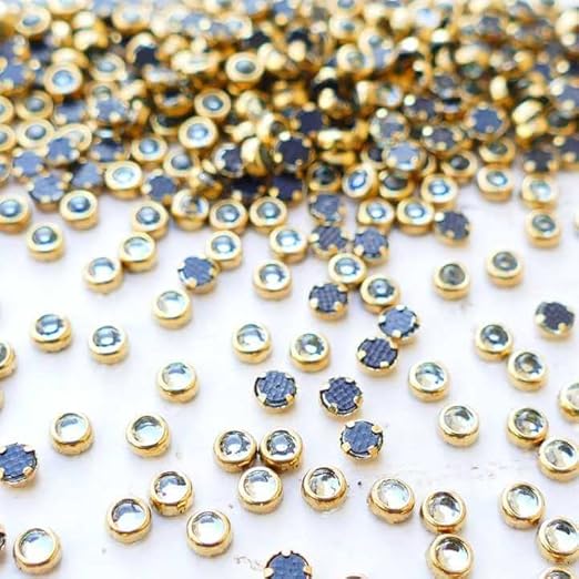 Round Kundan Stones (10 gms) for Jewelry Making, Bangles & Embroidery