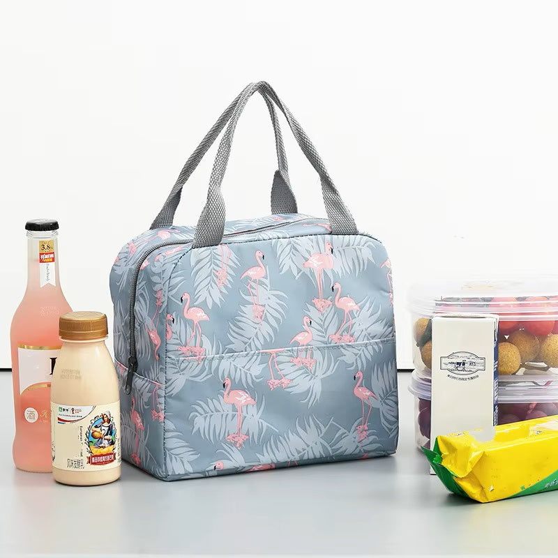 Premium Flamingo Printed Insulated Leak-Proof Lunch bag for Kids & Adults