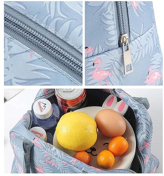 Premium Flamingo Printed Insulated Leak-Proof Lunch bag for Kids & Adults