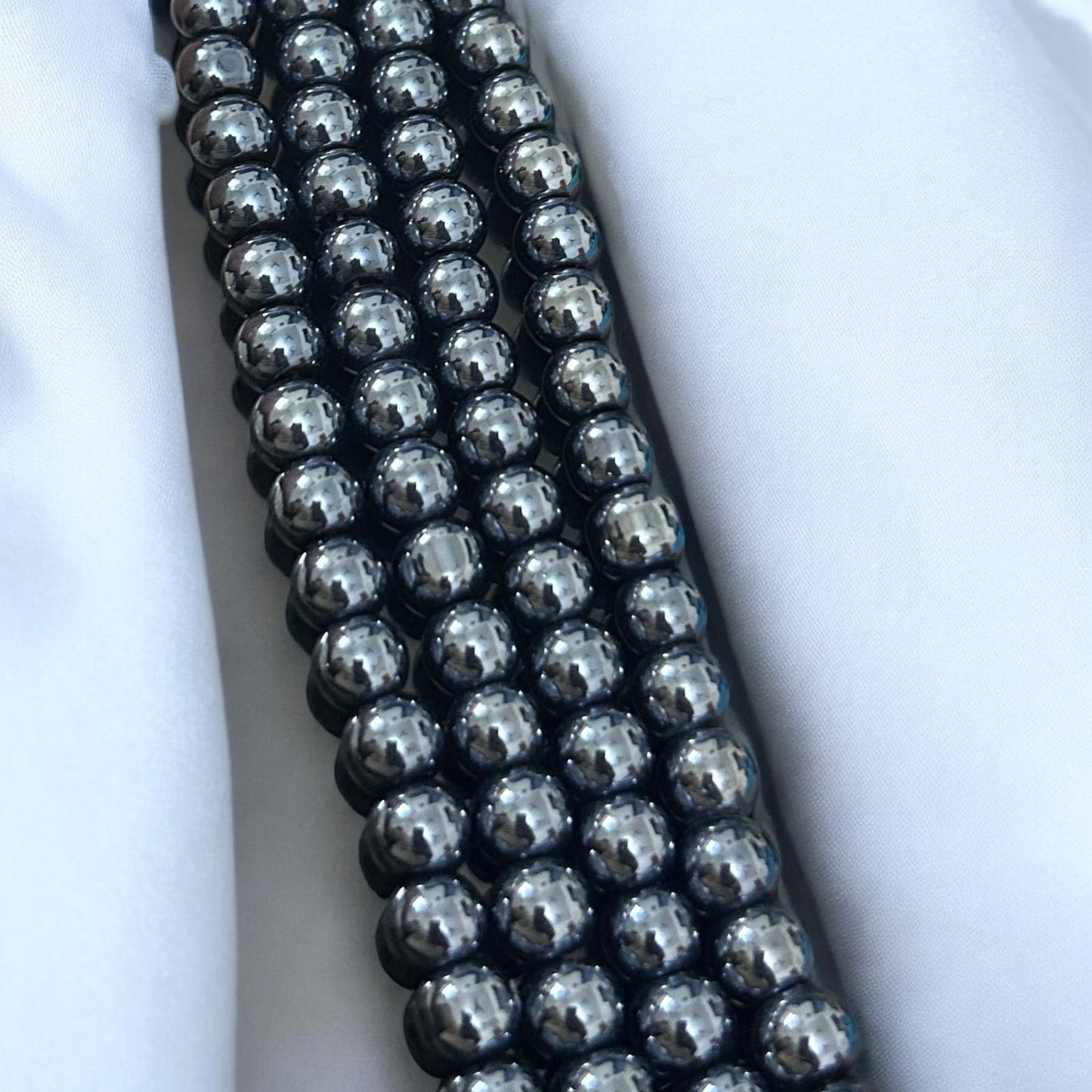 Natural Colored Hematite Metal Beads 8mm string (90-100 Beads)