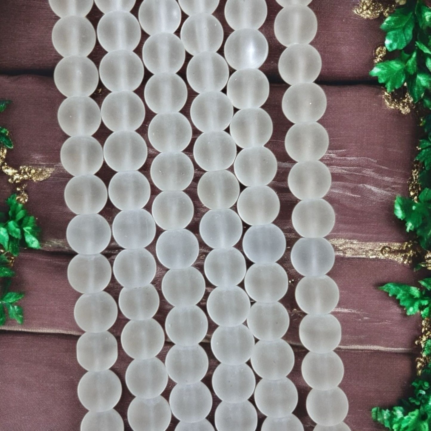 Ice Matte Beads 8mm - White